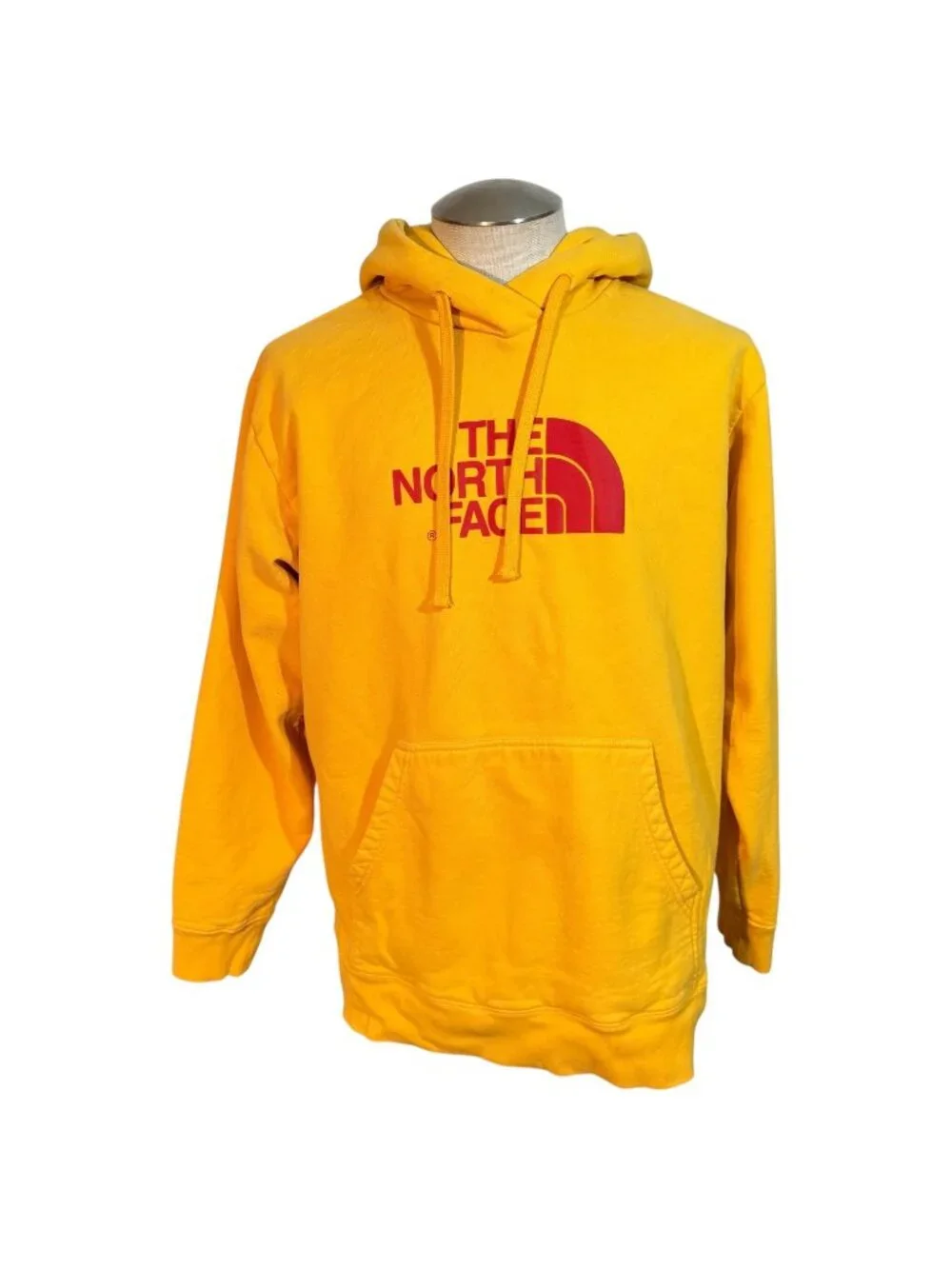 The North Face Men’s Pullover Hoodie Sweatshirt Yellow Red Logo‎ Size 2XL XXL